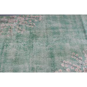 Alfombra Vintage de 3.6x6.3 pies (109x193 cm), Alfombra Turca de Lana con Diseño de Puntos Verdes - Product Image 5