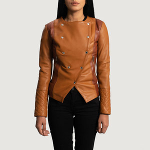 Breathable <b>Lightweight</b> Reversible <b>Women</b> Leather <b>Jacket</b> Winter Wear Wind Protection <b>Women</b> Leather <b>Jacket</b> - Product Image 4