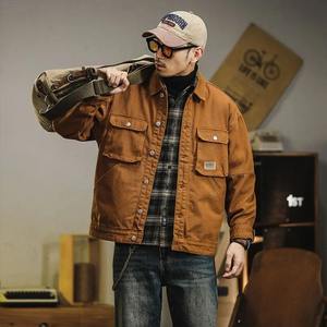 Veste d'hiver à carreaux en flanelle doublée de laine pour hommes avec bouton veste à capuche à manches longues pulls pour hommes manteau veste de style moto - Product Image 4