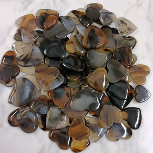 Pierre précieuse en forme de cœur en agate naturelle de qualité supérieure multicolore faite à la main pour l'artisanat et la fabrication de bijoux - Product Image 6