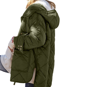 Chaqueta acolchada cálida de Invierno para mujer, chaqueta de poliéster de alta calidad, chaqueta acolchada transpirable de color personalizado - Product Image 3