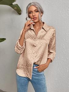 Nuevas camisas de verano con estampado de sublimación para mujer, diseño elegante, mangas completas, venta al por mayor, camisas informales de algodón 100% para mujer - Product Image 2