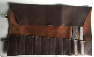 Sac à couteaux en cuir, design durable, couleur personnalisable, logo, haute qualité, rangement organisé, cuisine, voyage, étui de transport, outil de chef - Product Image 6