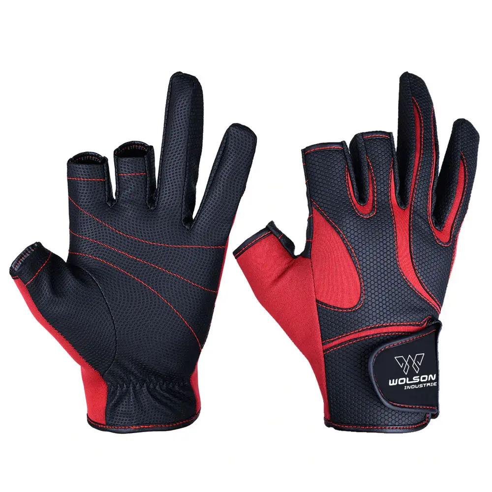 Breathe Non-Slip Fishing Gloves Show Three Fingers Comfortable Outdoor Sports Gloves Full Finger Fishing gloves Guantes de pesca