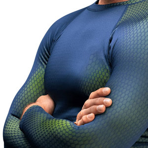 Customized breathable Beach Rash Guard Long Sleeves Breathable Spandex Surfing <b>Swimming</b> Sportswear Digital Printed Rash Guard - Product Image 6