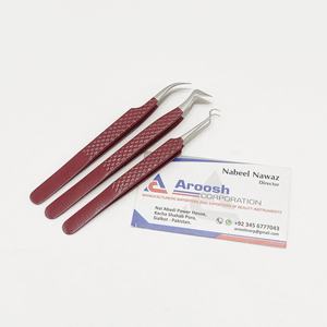 Pinzas de agarre de diamante marrón de alta calidad de acero inoxidable con punta puntiaguda para extensión de pestañas sostenible al por mayor - Product Image 2