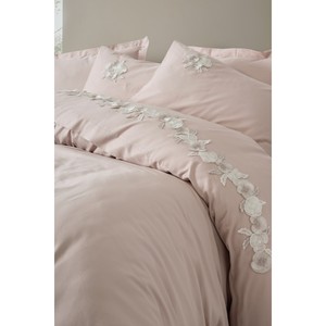 Parure de lit double en satin brodé 3D Zena Lilac Cotton Box, style princesse, taille King, motif floral, épaisse, 4 pièces - Product Image 2