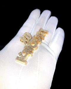 Collier pendentif en argent sterling 925 avec diamant moissanite, style hip-hop, lettre fine, design personnalisé populaire, vente en gros - Product Image 3