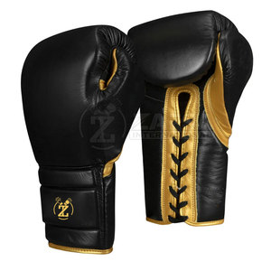 Gants de boxe professionnels de haute qualité au design personnalisé Gants en cuir à lacets - Product Image 2