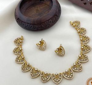 Ensemble de mariage de luxe antique en or et rubis ensemble traditionnel collier ras du cou et boucles d'oreilles ensemble anniversaire de mariage - Product Image 4