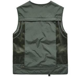 เสื้อกั๊กผู้ชายมีหลายกระเป๋าซิปโลโก้ตามสั่งสำหรับตกปลากลางแจ้งเสื้อกั๊กเดินป่าฤดูใบไม้ร่วง - Product Image 2