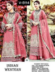 Les femmes à la mode portent des travaux lourds Salwar Kameez pour le mariage robes de femmes non cousues robe traditionnelle indienne et pakistanaise - Product Image 4