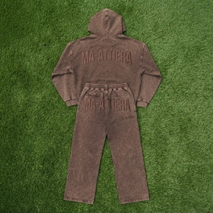 Conjunto de Sudadera Oversize Lavada Personalizada y Pantalones Anchos de Felpa para Mujer, Chándal de Algodón Estilo Urbano OEM ODM - Product Image 5