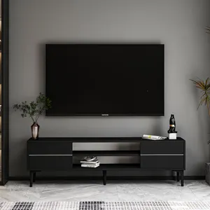 आधुनिक डिजाइन एरागॉन टीवी स्टैंड ब्लैक - ब्लैक लेग प्रीमियम क्वालिटी एलिगेंस लक्ज़री फंक्शनल होम डेकोर लिविंग रूम होम फर्नीचर
