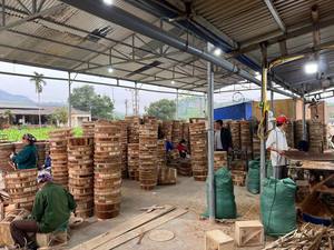 Gomme d'acacia tissée à la main en bois polaire boisseau crabe fruits légumes crevettes paniers avec couvercle - Product Image 5