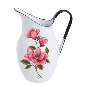 Pichet à eau en métal fait à la main avec poignée design de fleurs vintage parfait pour la cuisine à la maison et la décoration de restaurant - Product Image 3