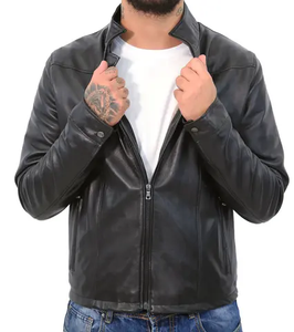 Blouson de moto personnalisé, coupe courte, broderie imprimée, fermeture éclair, streetwear, blouson en cuir de moto pour homme, 2025 - Product Image 5
