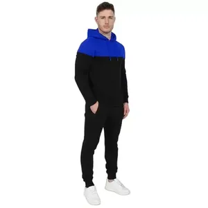 Ensemble de survêtement décontracté pour homme grande taille, qualité supérieure 2026, couleur unie, pull à capuche et pantalon de survêtement, deux pièces, OEM - Product Image 2