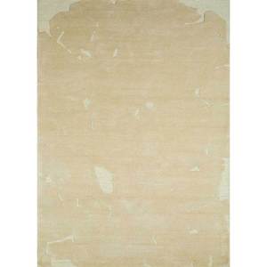 Alfombra de Lana y Viscosa Tufted a Mano, Color Blanco Dorado, Grosor de Felpa de 10 mm, Rectangular, con Rayas Abstractas, para Uso en el Hogar y Pasillos - Tnq-3218 - Product Image 1