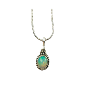 Premium Quality Pure Ethiopian <b>Opal</b> Gemstone Pendant for Women Fancy Sterling Silver Charm with Diamond and Pearl Buy Now! - Product Image 1