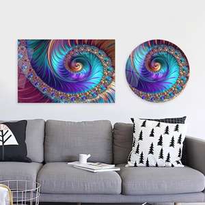 Impresión en Lienzo de Espiral Abstracta Moderna: Decoración Vibrante para Pared, Arte en Vidrio Templado - Product Image 1