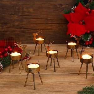 Modern style <b>Christmas</b> centerpiece with wood and metal construction perfect for rustic home seasonal decoration - Product Image 5