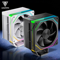 Refroidisseur d'air pour CPU XINMAI OEM ODM, 6 caloducs, ventilateur PWM ARGB 120 mm, logo personnalisé, noir et blanc, dissipateur thermique pour PC, fabricant en gros
