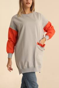 เสื้อสเวตเชิ้ตผ้าฟลีซสำหรับผู้หญิง Ever Glow Long พร้อมกระเป๋า  รักษ์โลก กันน้ำ  ออกแบบได้ตามต้องการ  โลโก้ด้านหน้า/หลัง คอ แขนขวา - Product Image 2