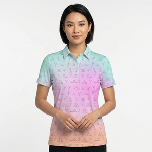 Polo à manches courtes pour homme, imprimé dessin animé, dégradé de couleurs, tricoté en polyester, design décontracté et respirant - Product Image 3