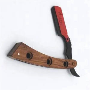 มีดโกนพับได้สั่งทำพิเศษ ขายส่ง มีดโกนสำหรับช่างตัดผม ด้ามจับทำจากกระดูกและไม้ ยี่ห้อ PIssco - Product Image 3