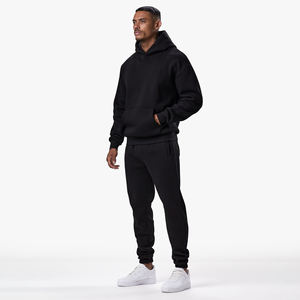 Sweat à capuche et pantalon de survêtement avec logo personnalisé Survêtement d'hiver décontracté pour hommes de grande taille avec fonction de séchage rapide et design brodé - Product Image 1