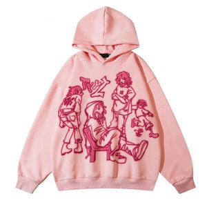 Sweats à capuche pour hommes Sweat à capuche court en coton polaire épais Sweat à capuche zippé pour hommes Sweat à capuche épais et surdimensionné à épaules tombantes pour hommes - Product Image 1