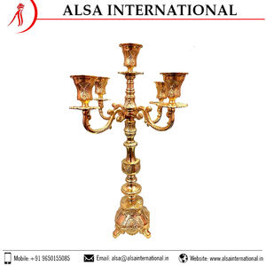 Candélabre en métal brillant de meilleure qualité en argent sterling Vente en gros Bougeoir en verre de style Ins fabriqué par un producteur en vrac - Product Image 6