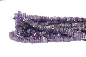 Améthyste africaine naturelle Heishi perles carrées lisses brins de perles pour la fabrication de bijoux forme carrée pierres précieuses en vrac - Product Image 4