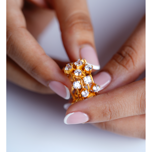 Lovers Gold-Plated <b>Brass</b> <b>Ring</b> IGI Certified Fine Jewelry Trendy Luxury Cut Diamond <b>Ring</b> - Product Image 6