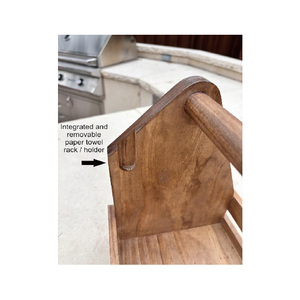 Support de barbecue en bois gravé sur mesure avec ouvre-bouteille et porte-serviettes en papier - Product Image 2
