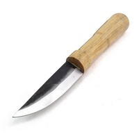 Couteau de cuisine traditionnel Viking en acier à haute teneur en carbone forgé à la main avec manche en bois d'olivier et couverture en cuir