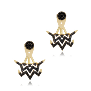 Oreille Vestes Noir Zircon Pierre Turc Artisanat En Gros Boucles D'oreilles 925 Bijoux En Argent Sterling - Product Image 3