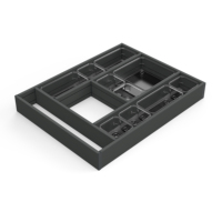 Organizador de Cajones de Aluminio Emuca España Modelo 3021935 Gris Antracita 450x500