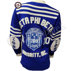 Zeta Phi Beta Sorority Embroidery <b>Women</b> Acrylic <b>Cardigans</b> | Sorority Embroidered Ladies Custom Style <b>Woolen</b> <b>Cardigan</b> Sweater - Product Image 2