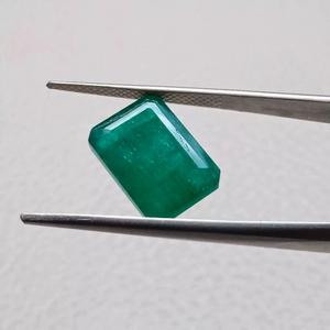 Esmeralda de Zambia Natural hermosa piedra de corte Octágono facetado verde tratada térmicamente 14x10mm 3,30 quilates para joyería de anillo elegante - Product Image 3