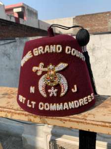 Shriner FEZ Maroon ปักด้วยมือ Temple Nam - Product Image 6