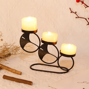 Nuevas llegadas Portavelas de metal de calidad superior Hecho a mano Soporte de vela de metal Artículo de decoración montado en la pared - Product Image 4