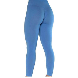 <b>Women's</b> Solid Mid Waist Gym Fitness <b>Leggings</b> Quick Dry Breathable Seamless Activewear Nylon Spandex - Product Image 3