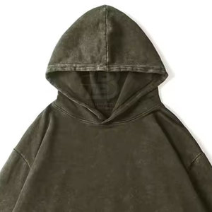 Nouveau modèle de sweats à capuche délavés à l'acide pour hommes, vêtements d'hiver décontractés avec logo personnalisé, col à capuche et motif uni - Product Image 6