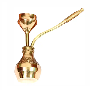 Cachimba de Latón con Grabado Negro y Acabado Pulido para Fumar, Cachimba de Latón Artesanal, Experiencia de Fumar Premium - Product Image 3