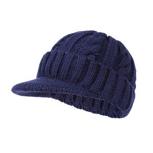 <b>Blue</b> Adults <b>Beanie</b> Hat with Custom Logo Print and Label Stylish Warm Knit Cap Premium Quality Perfect for Winter - Product Image 2