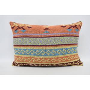 Oreiller en laine jaune traditionnel 16x24 pouces motif de feuilles vintage géométriques Accent tissé de luxe pour canapé Style de Noël - Product Image 5