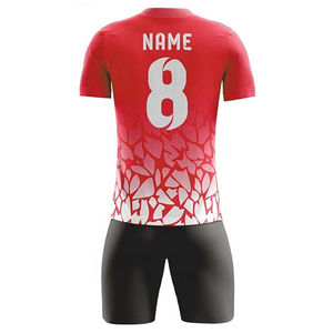 Tenue de football professionnelle d'usine, kit de football personnalisé imprimé par transfert thermique, vêtements d'équipe, maillot en polyester, col en V, manches courtes - Product Image 6