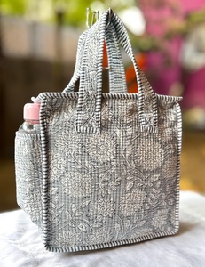 Sacs fourre-tout matelassés floraux pour un usage quotidien, sacs de shopping/sacs à bandoulière écologiques, cadeaux, sacs fourre-tout en coton de grande capacité, vintage - Product Image 1